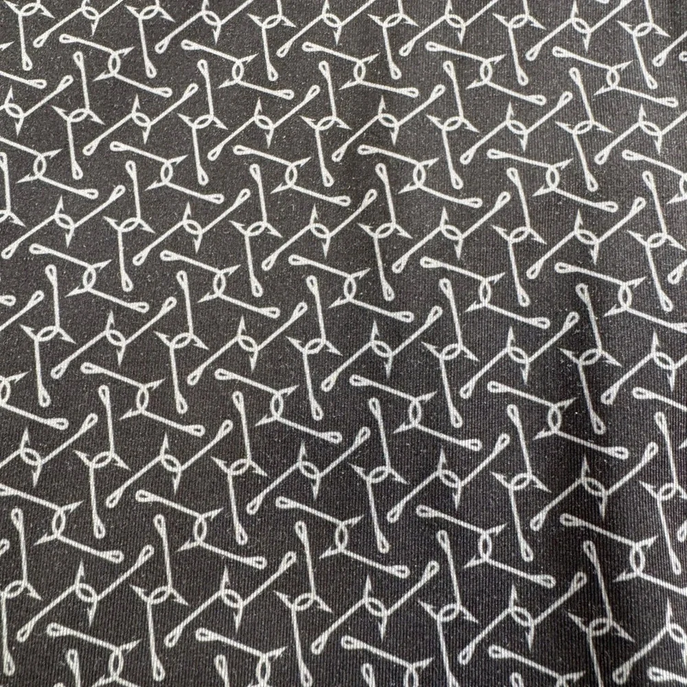 Waggle Golf Polo Shirt Short Sleeve Black Fishing Hook Print Stretch Men 2XL XXL - Picture 7 of 8